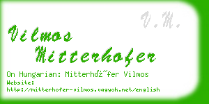 vilmos mitterhofer business card